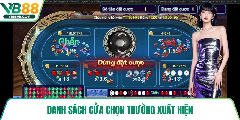Danh sách cửa chọn thường xuất hiện
